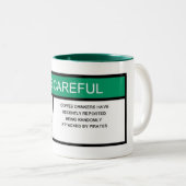 Tasse 2 Couleurs Avertissement de pirate (Devant droit)