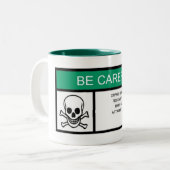 Tasse 2 Couleurs Avertissement de pirate (Devant gauche)