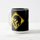 Tasse 2 Couleurs Avertissement Panneau routier Werewolves (Devant gauche)