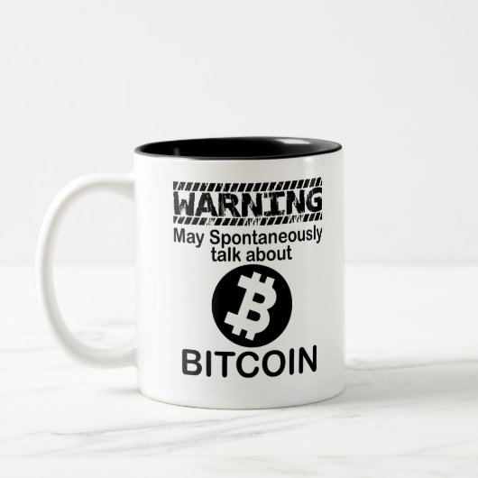 Tasse 2 Couleurs Avertissement Peut Parler Spontanément Du Bitcoin (Gauche)