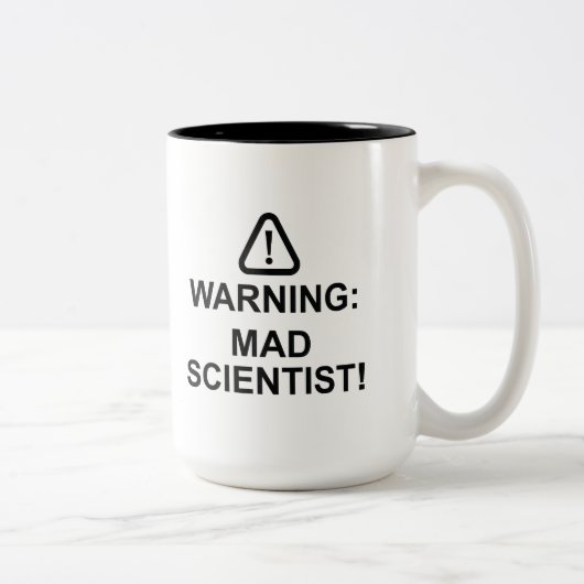 Tasse 2 Couleurs Avertissement Scientifique Fou (Droit)