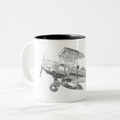 Tasse 2 Couleurs avion d'air vintage (Devant gauche)