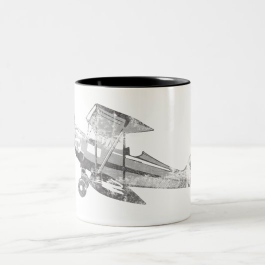 Tasse 2 Couleurs avion d'air vintage (Centre)