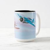 Tasse 2 Couleurs Avion de combat de la Seconde Guerre mondiale (Devant droit)