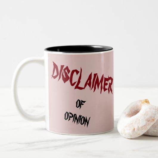 Tasse 2 Couleurs "Avis de non-responsabilité" (Avec donut)