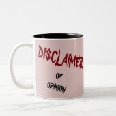 Tasse 2 Couleurs "Avis de non-responsabilité" (Gauche)