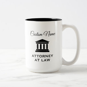 Tasse 2 Couleurs Avocat de droit nom d'avocat personnalisé