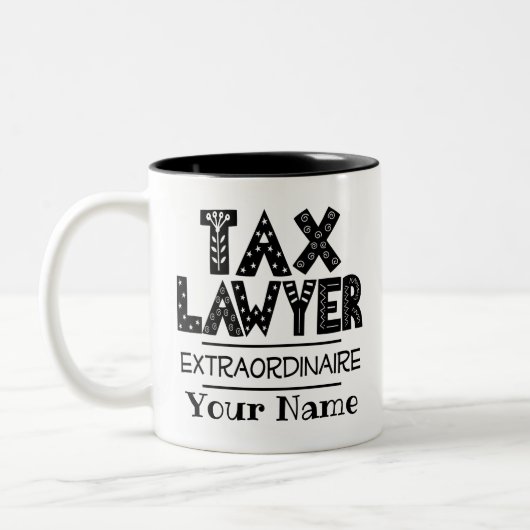 Tasse 2 Couleurs Avocat fiscal personnalisé (Gauche)