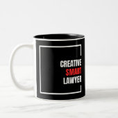 Tasse 2 Couleurs avocat intelligent créatif texte blanc et rouge (Gauche)
