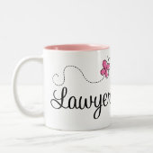Tasse 2 Couleurs Avocat rose mignon de papillon (Gauche)