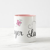 Tasse 2 Couleurs Avocat rose mignon de papillon (Centre)