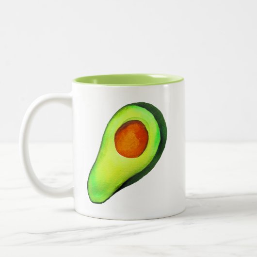 Tasse 2 Couleurs Avocat vert addict art mignon (Gauche)