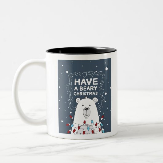 Tasse 2 Couleurs Avoir une béatière Noël Polar Ours Illustration (Gauche)