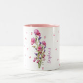 Tasse 2 Couleurs Avril Anniversaire Pois doux Mois de naissance Fle (Centre)