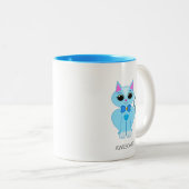 Tasse 2 Couleurs Awesome mignon chaton bleu clair café deux tons (Devant droit)