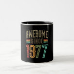 Tasse 2 Couleurs Awesome Since 1977 45th Birthday Funny Retro<br><div class="desc">Funny design Retro Awesome Since 1977 45th Birthday idea for mens and womens who are turning 45 years old. Idea for 45 year old friends or family member.</div>