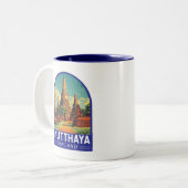 Tasse 2 Couleurs Ayutthaya Thailand Travel Art Emblem (Devant gauche)