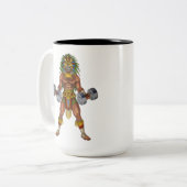 Tasse 2 Couleurs Aztec Warrior Weightlifting (Devant gauche)