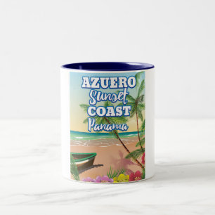 Tasse 2 Couleurs Azuero Sunset Coast Panama affiche de voyage de pl