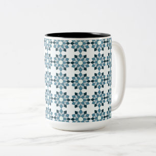 Tasse 2 Couleurs Azulejos Floraux Bleu Sans Couture