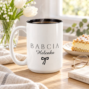 Tasse 2 Couleurs Babcia minimaliste [Nom]
