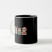 Tasse 2 Couleurs Baby Hippo Moo Deng Noël (Devant gauche)