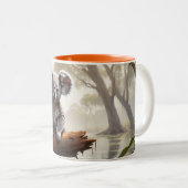 Tasse 2 Couleurs Baby Koala par un étang (Devant droit)