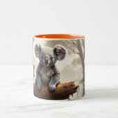 Tasse 2 Couleurs Baby Koala par un étang (Centre)