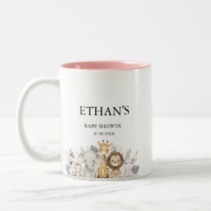 Tasse 2 Couleurs Baby shower aventure minimaliste Animaux de la for