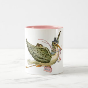 TASSE 2 COULEURS BABY SHOWER STORK
