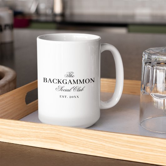 Tasse 2 Couleurs Backgammon Social Club Blanc