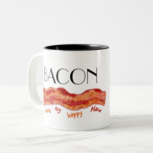 Tasse 2 Couleurs Bacon Endroit Heureux (Devant gauche)