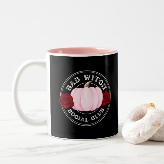 Tasse 2 Couleurs Bad Witch Social Club Halloween (Avec donut)