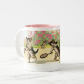 Tasse 2 Couleurs Badminton Kittens Art Vintage (Devant gauche)