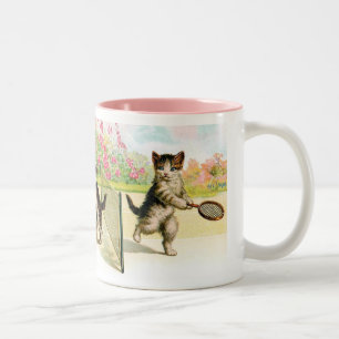 Tasse 2 Couleurs Badminton Kittens Art Vintage