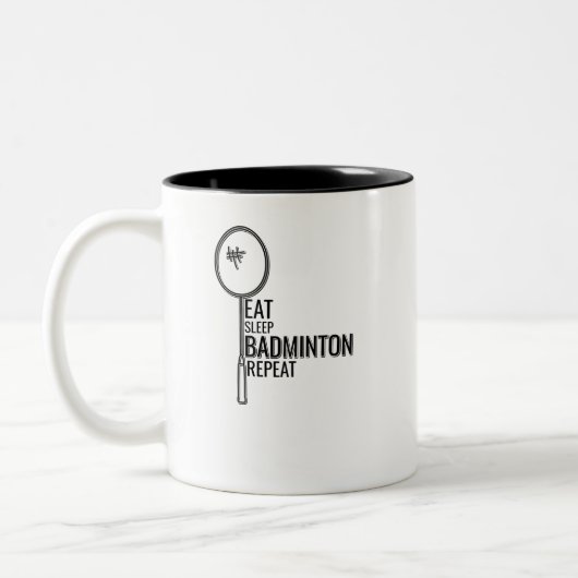 Tasse 2 Couleurs Badminton - Mangez le sommeil Badminton Répéter (Gauche)