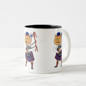 Tasse 2 Couleurs Bagpipe Jouer Chat écossais (Devant droit)