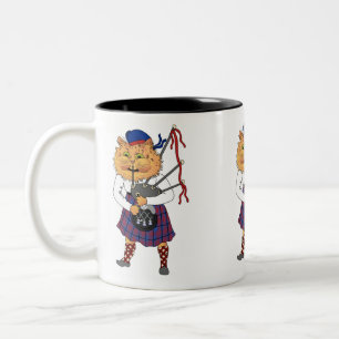 Tasse 2 Couleurs Bagpipe Jouer Chat écossais