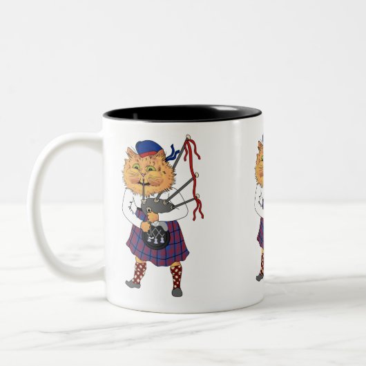 Tasse 2 Couleurs Bagpipe Jouer Chat écossais (Gauche)
