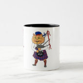 Tasse 2 Couleurs Bagpipe Jouer Chat écossais (Centre)