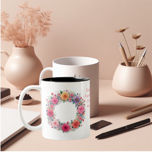 Tasse 2 Couleurs Bague d'un anneau de roses