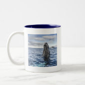 Tasse 2 Couleurs Baie d'espoir de Spyhops | de baleine de bosse, (Gauche)