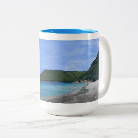 Tasse 2 Couleurs Baie St John USVI de cannelle (Devant droit)