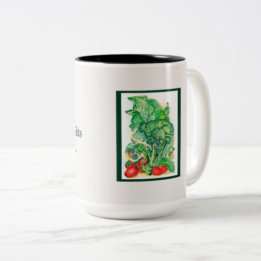 Tasse 2 Couleurs Baies et Brocoli (Devant droit)