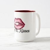 Tasse 2 Couleurs Baiser des lèvres rouges (Devant droit)