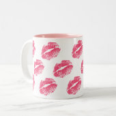 Tasse 2 Couleurs Baiser rose (Devant gauche)