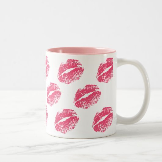 Tasse 2 Couleurs Baiser rose (Droit)