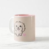 Tasse 2 Couleurs Baisers Café Bliss Amoureux des chiens Conception  (Devant gauche)