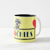 Tasse 2 Couleurs Baisers de chien (Devant droit)