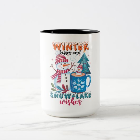 Tasse 2 Couleurs Baisers d'hiver et wis de flocon (Centre)